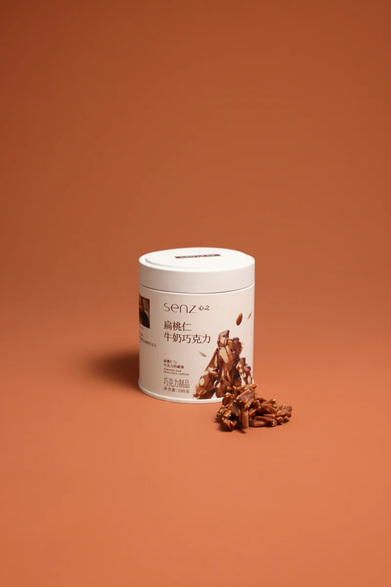 Almond milk chocolate product photography